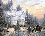 Thomas Kinkade Victorian Christmas painting
